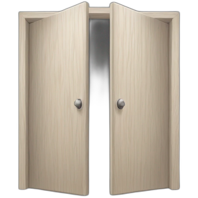 open door wood color gray style perpective emoji