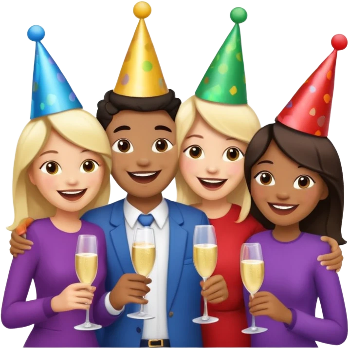 Personas reunidas charlando entre amigos emoji