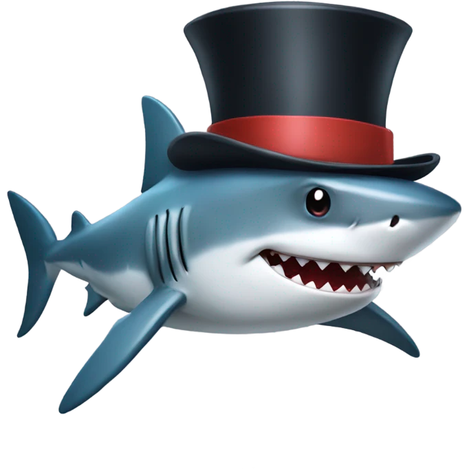 shark with tophat emoji