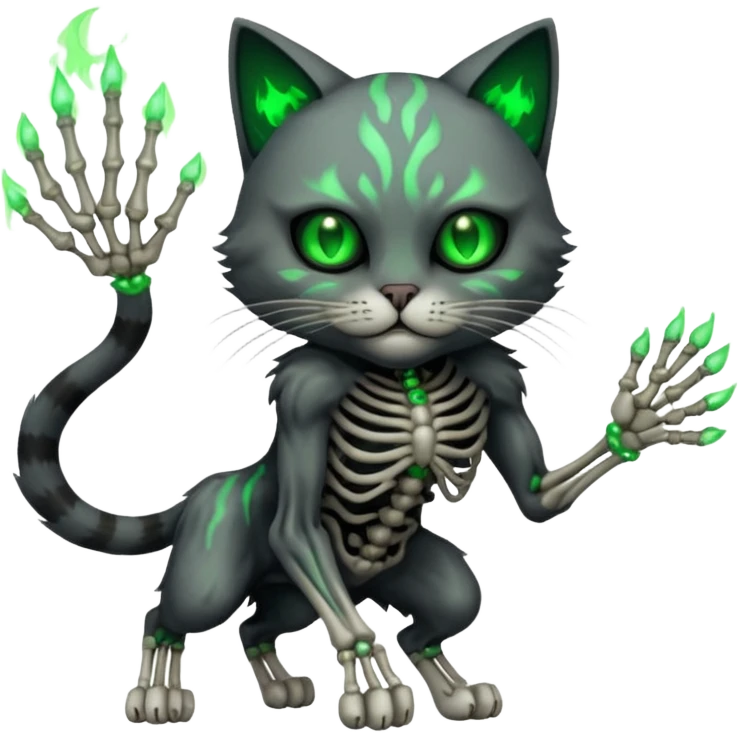 cat hades has death powers. dynamic pose emoji