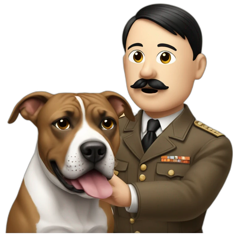 adolf hitler petting a pitbull emoji