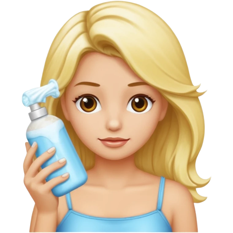 haz una chica rubia bañandose el pelo emoji