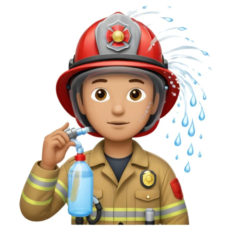 firefighter spraying water emoji