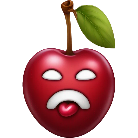 cherry with kissing face emoji