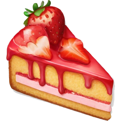 slice of strawberry cake emoji