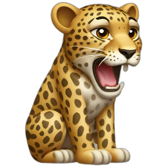 crying leopard emoji