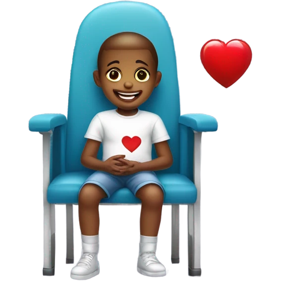 a child with normal skin donates blood emoji