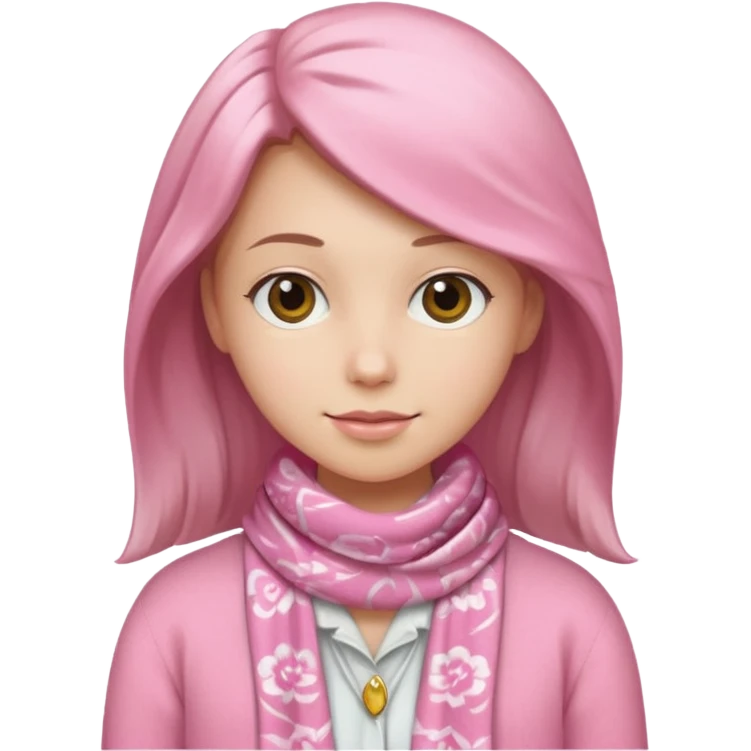 pink cardigan and  silk scarf emoji