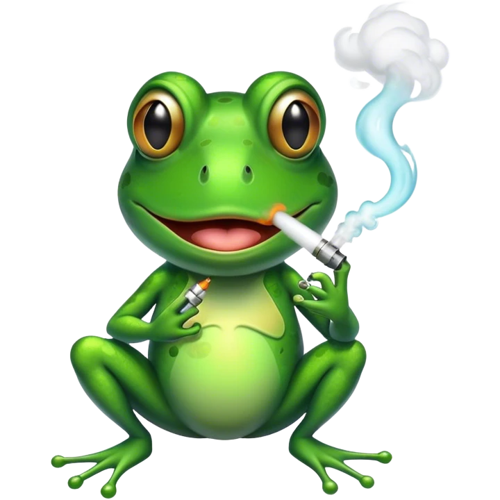 Frog vaping emoji