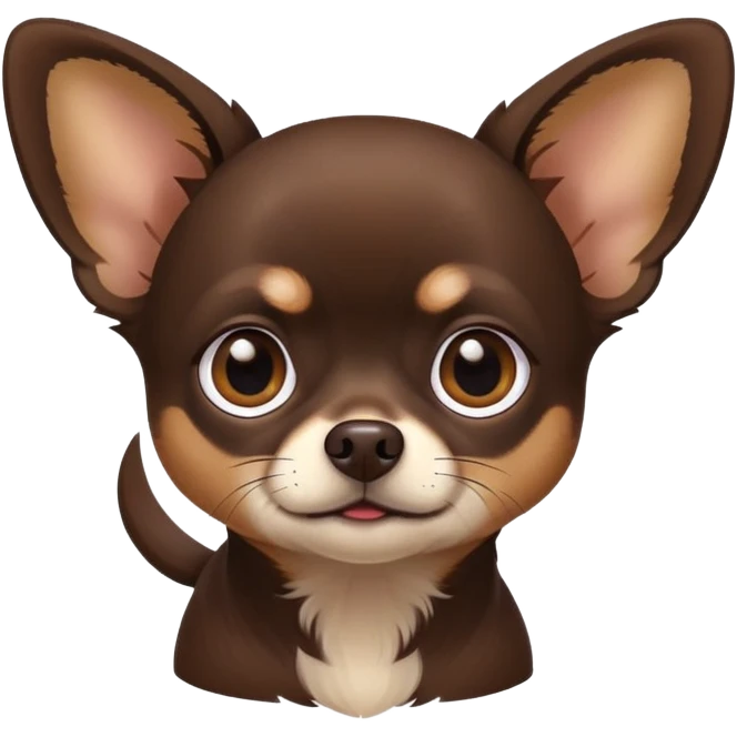 Dark brown chihuahua emoji