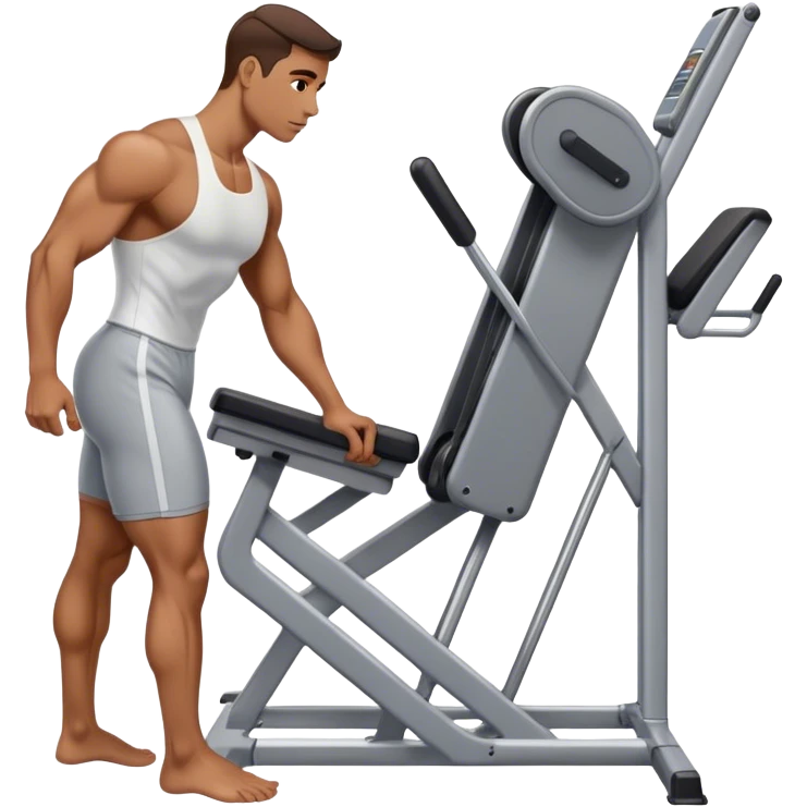 side-view of guy using calf-raise machine emoji