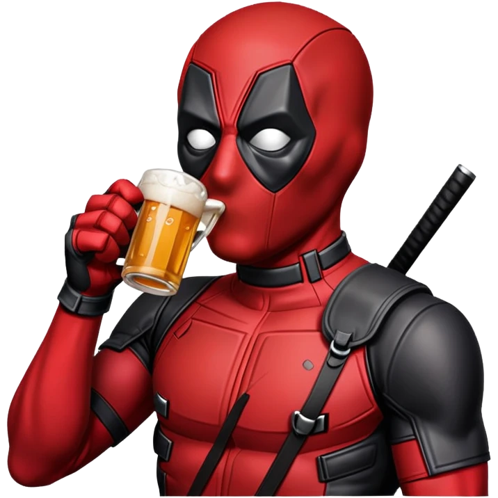 Deadpool boit une bière  emoji