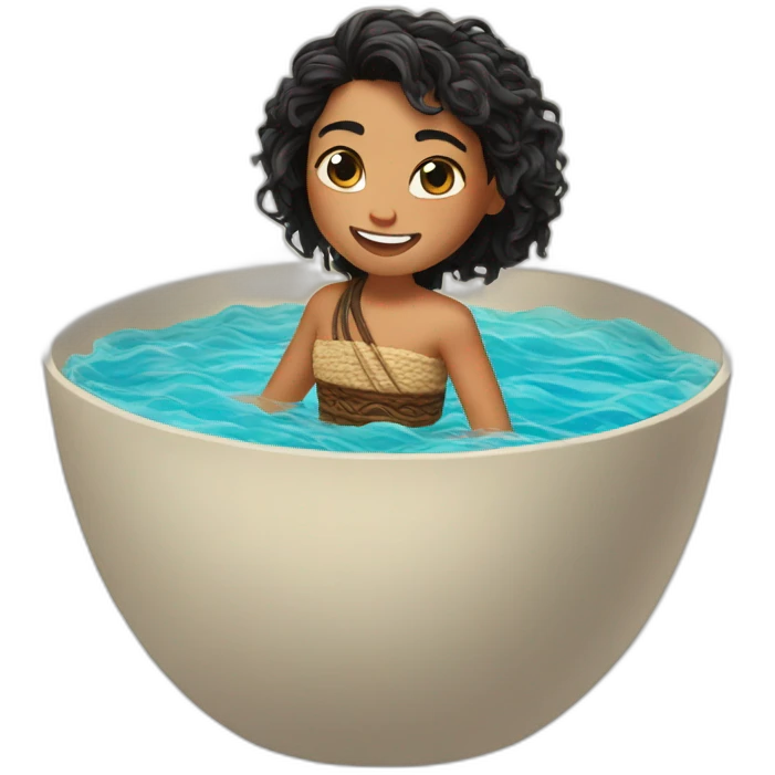 moana swimming in noodle cup emoji