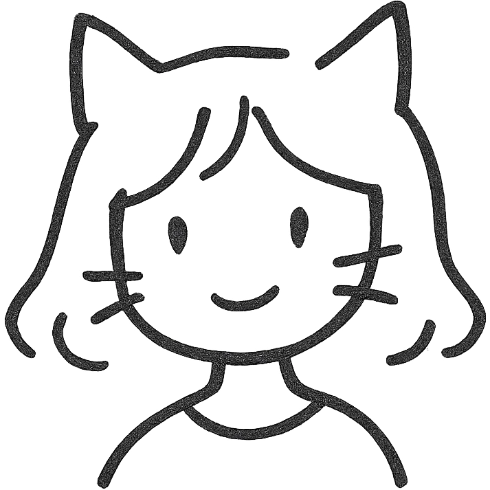cat girl, minimal, expressive, cat ears, simple lines emoji