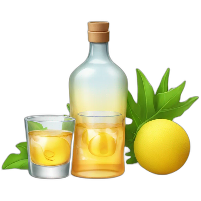 vodka bottle with glasses sunbathing emoji