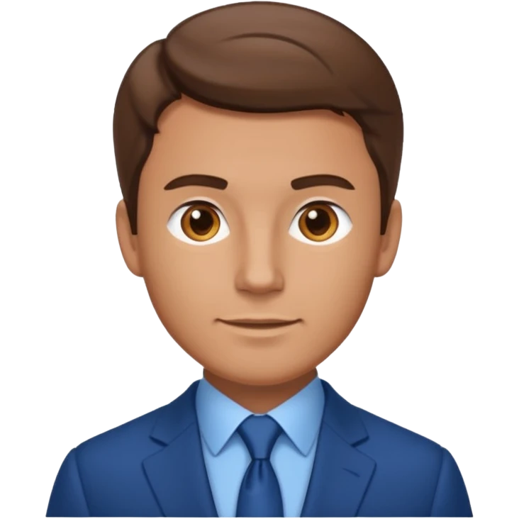 adult white man with brown hair in blue elegant suit emoji