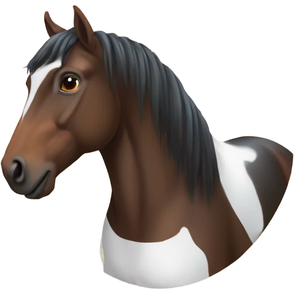Bay horse with white star on face emoji