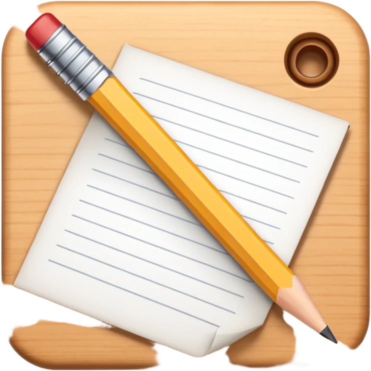 a pencil and paper representing writing and grammar emoji