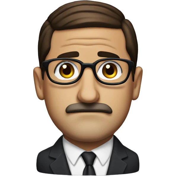michael scott with mustache and glasses. emoji