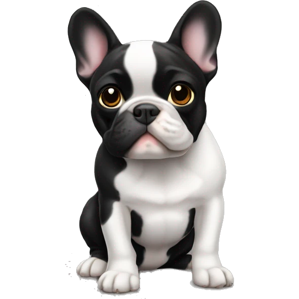 French bulldog black emoji