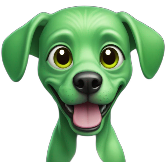 green alien dog emoji