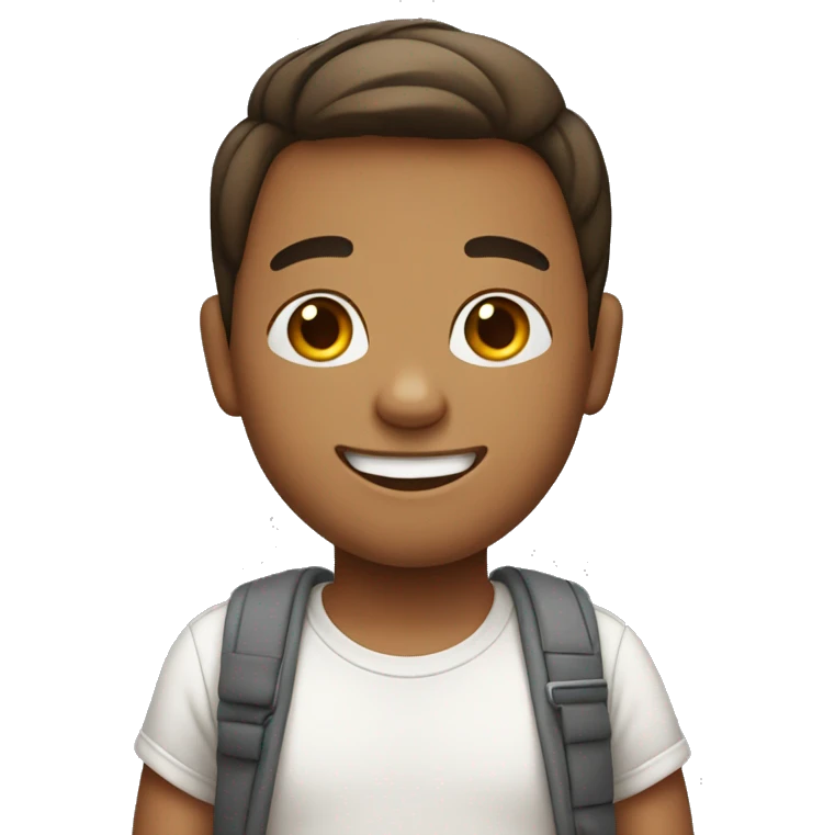 smiling boy in casual setting but pregnant emoji
