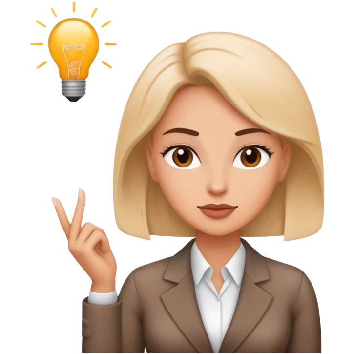 female entrepreneur brainstorm new ideas emoji