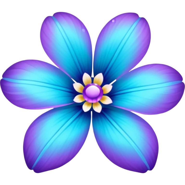 glitter purple and cian flower emoji