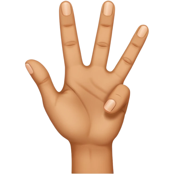 a what a hand with three fingers up emoji