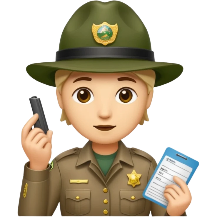 game warden emoji writing a ticket for a wildlife law infraction emoji