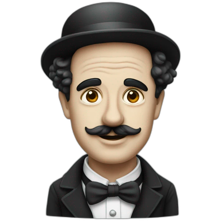 Charlie Chaplin without hat emoji