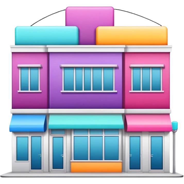three separate beauty salon buildings connected with lines emoji