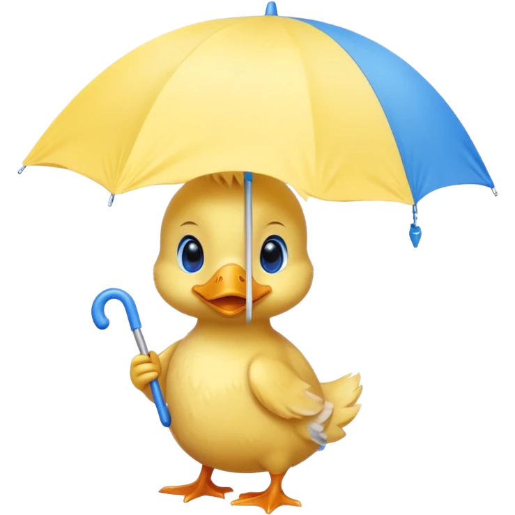 baby Duck holding white umbrella emoji