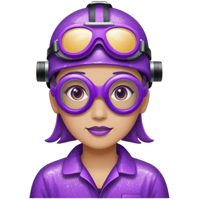 industrial worker wearing glitter purple glittery clothes emoji