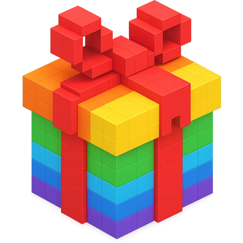 Rainbow gift emoji