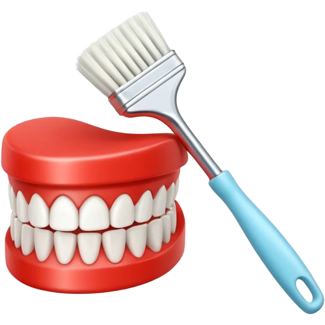 Denture teeth brush emoji