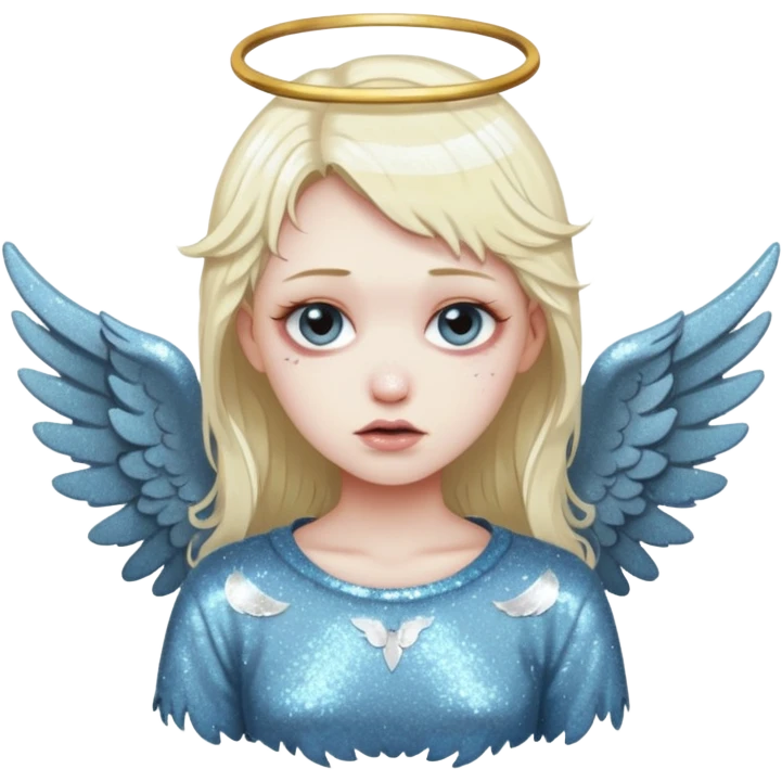 Glitter fallen angel emoji