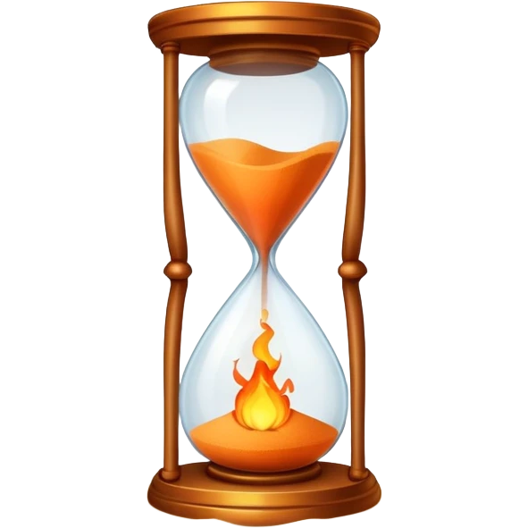hourglass and fire emoji