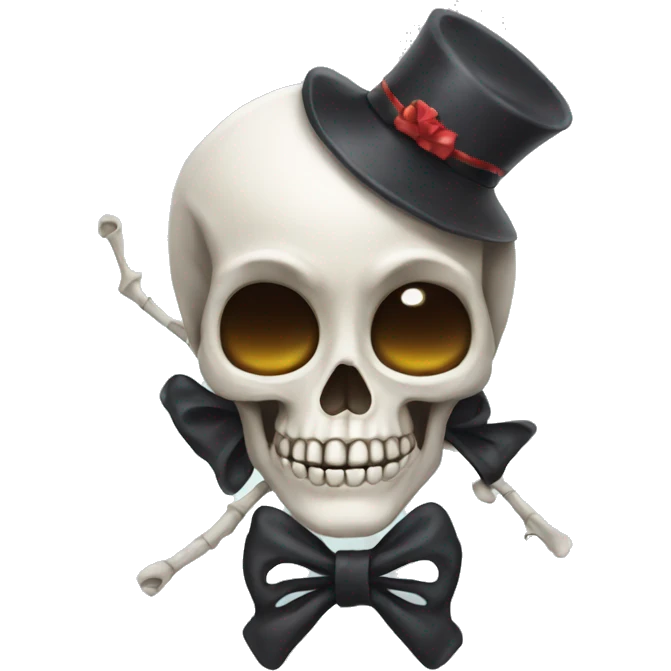 Skeleton with a bow emoji