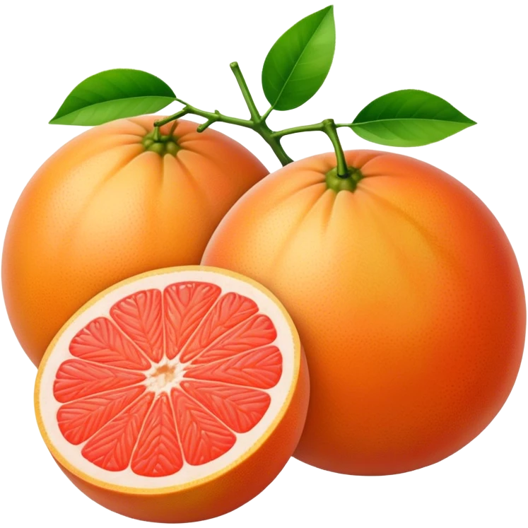 Two Grapefruit with leaves emoji