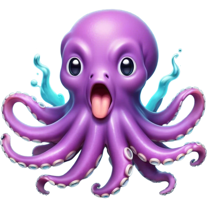 Cinematic Cute Yawning Octopus Portrait Emoji, Head tilted slightly with a dramatic, wide-open yawn, showcasing a bulbous, softly undulating body with loosely draped arms and sleepy, half-closed eyes, Simplified yet irresistibly adorable features, highly detailed, glowing with a soft, cozy underwater glow, high shine, relaxed yet expressive, stylized with a hint of whimsical aquatic charm, soft glowing outline, capturing the essence of a drowsy yet affectionate octopus that appears ready to stretch and yawn its way out of the screen! emoji
