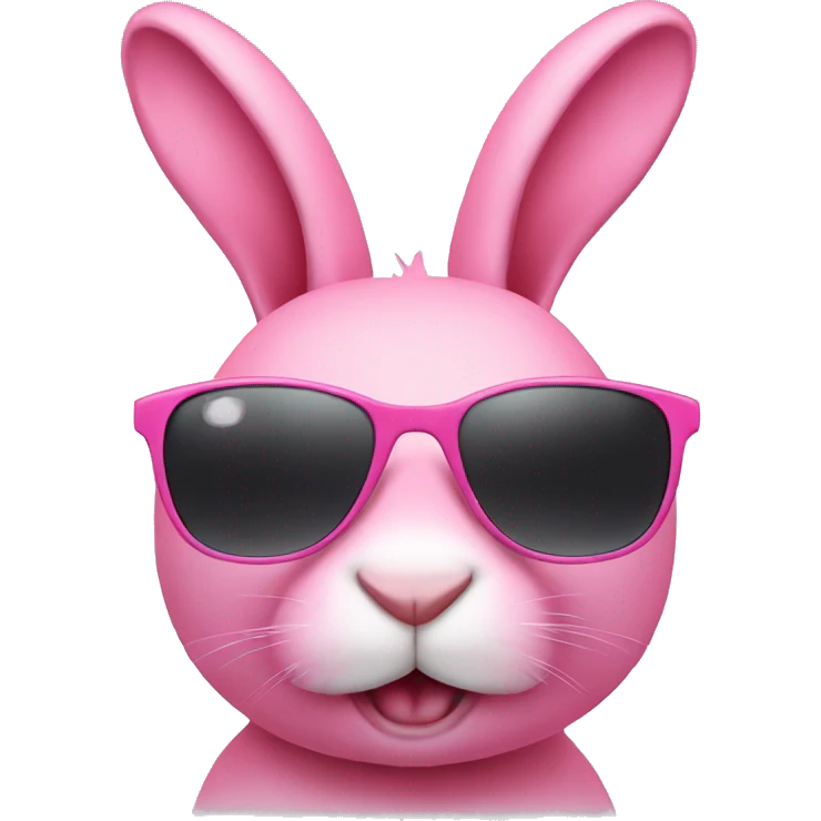 Pink bunny with sun glasses  emoji