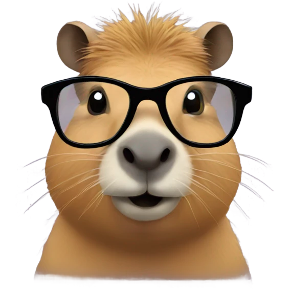 Capybara wearing glasses emoji