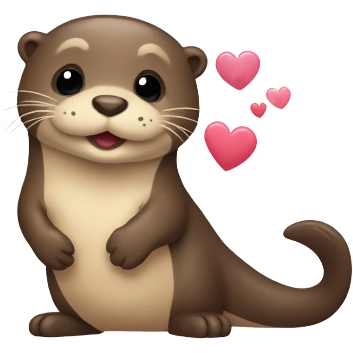 Otter with hearts  emoji