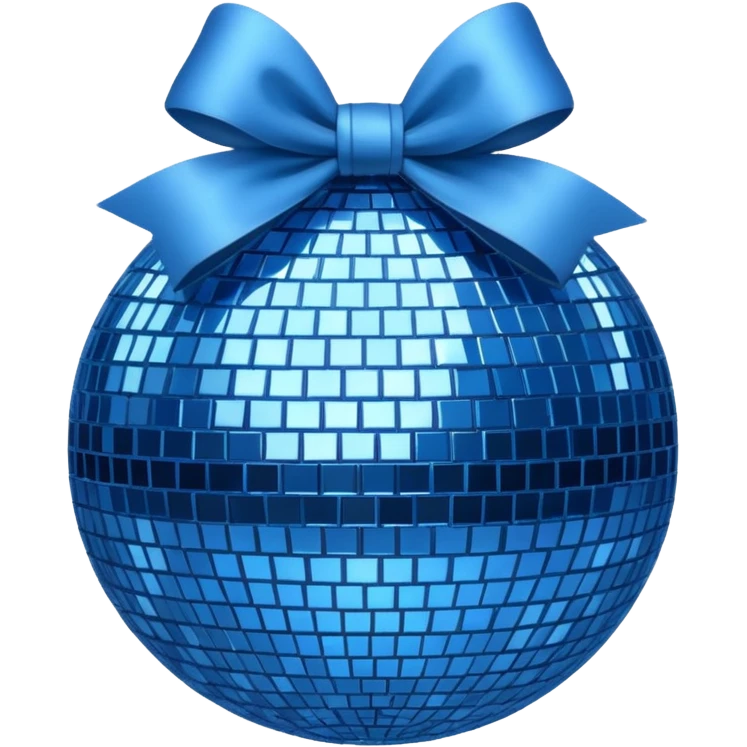 Blue Disco ball and a bow emoji