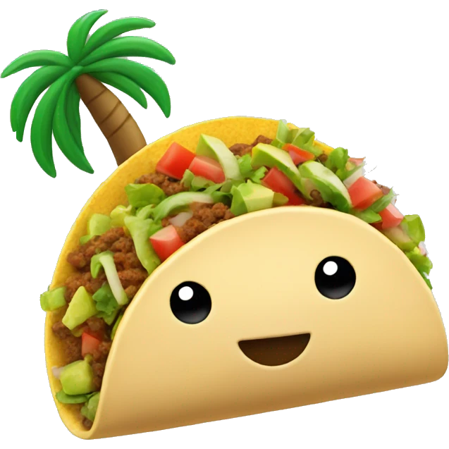 A TACO WITH A PALM TREE IN THE CENTER emoji