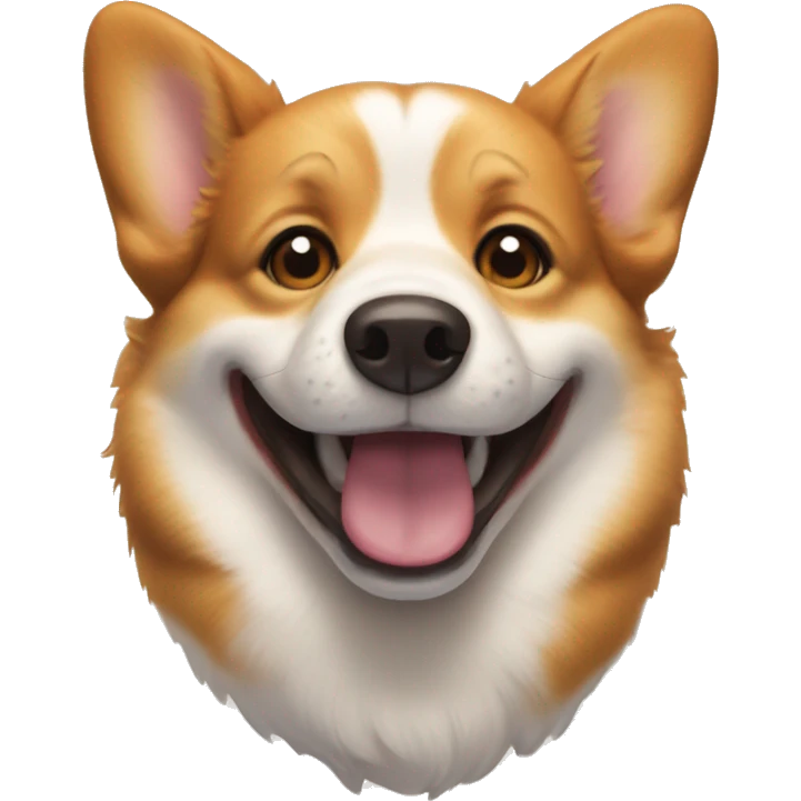 A Happy corgi face.  emoji