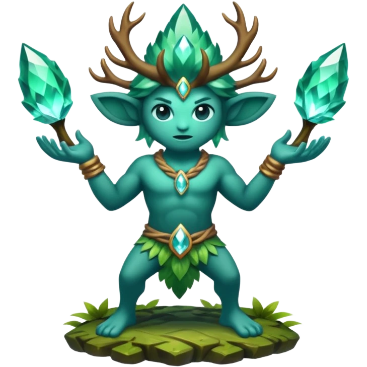forest spirit power stance crystal energy rising emoji