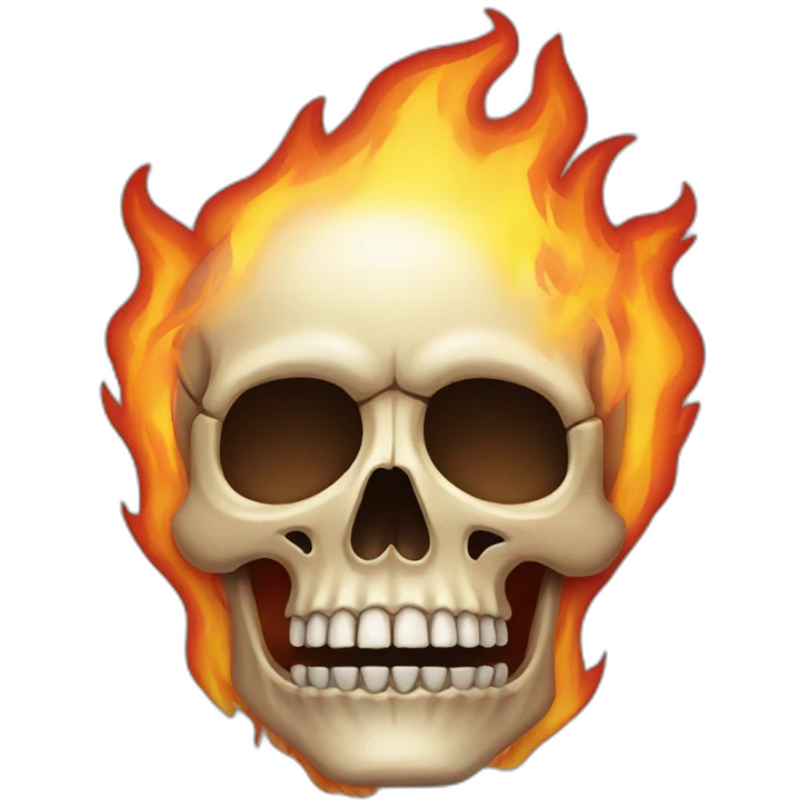 Skull on fire pixel emoji