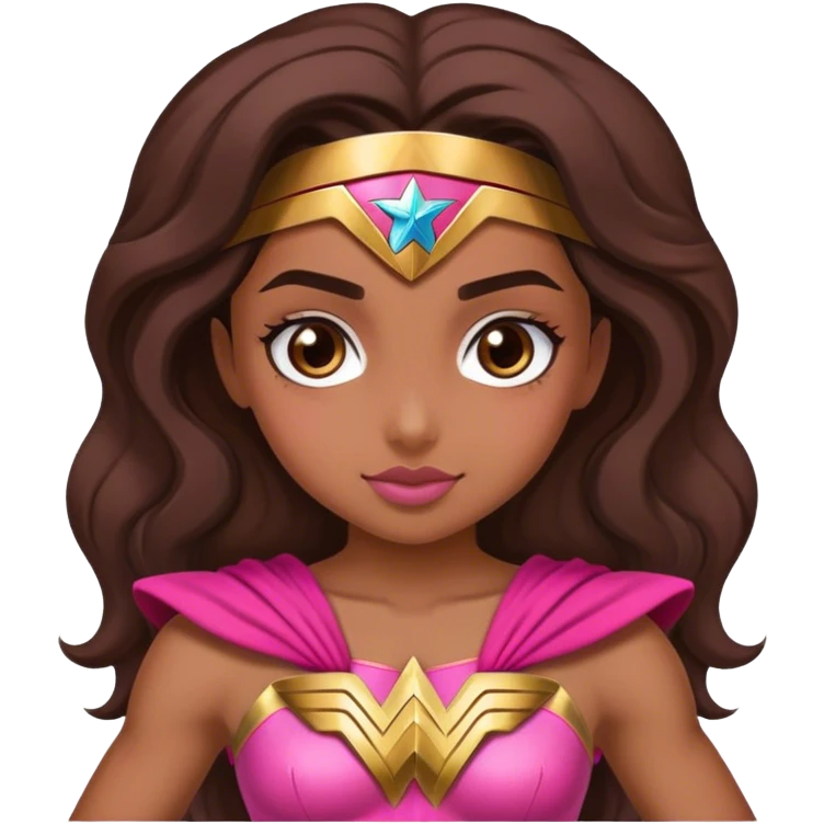Brune girl pink Wonder Woman emoji